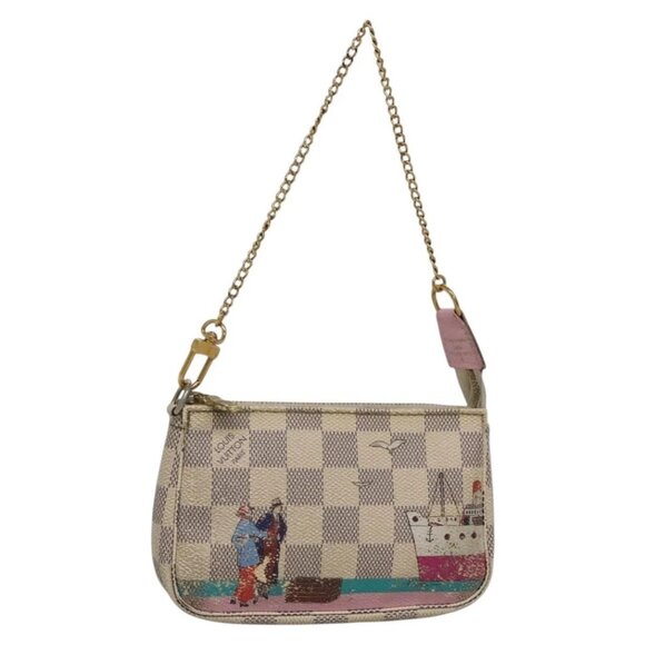 LOUIS VUITTON Damier Azur Mini Pochette Accessoires Pouch N41669 LV Auth 142332 - Picture 2 of 16